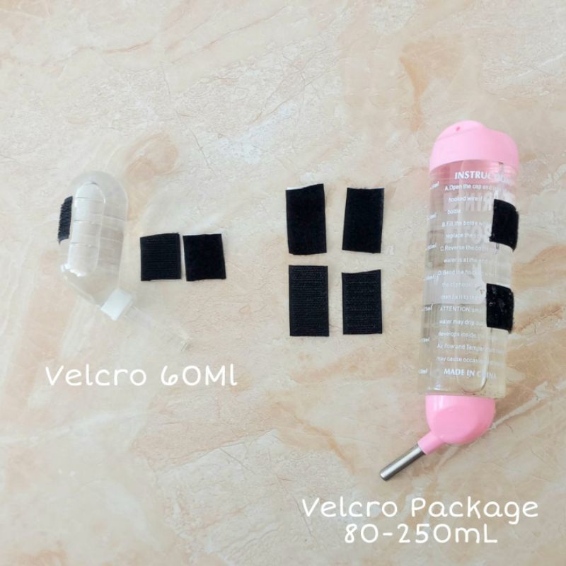 Velcro Penempel Botol Minum Hamster/Hewan Landak Mini pada Kaca, Plastik