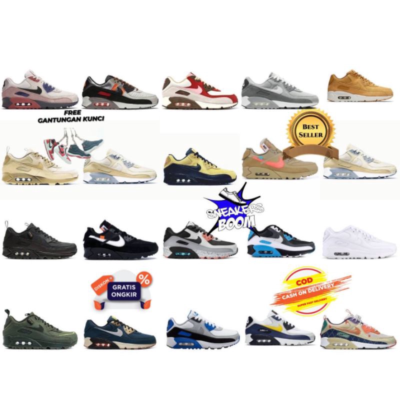 SEPATU PRIA NIKE AIR MAX 90 TRIPLE BLACK WINTER PREMIUM FLAX WINTER PREMIUM OFF WHITE BLACK CAMO DEN