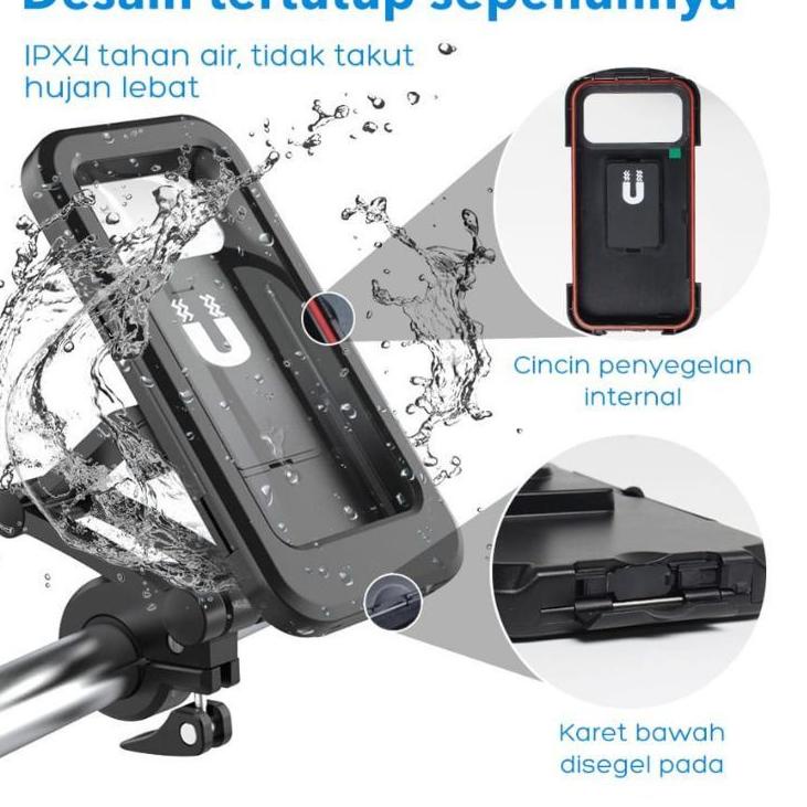 ★ LC - Holder WATERPROOF STANG HM 18 360⁰ motor Stang /sepeda waterproof 360 card holder HP motor st