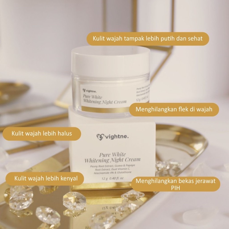 (BISA COD |AGEN VAVL MEDAN) [Buy 1 Get gift] PURE WHITE NIGHT CREAM by VAVL BEAUTE