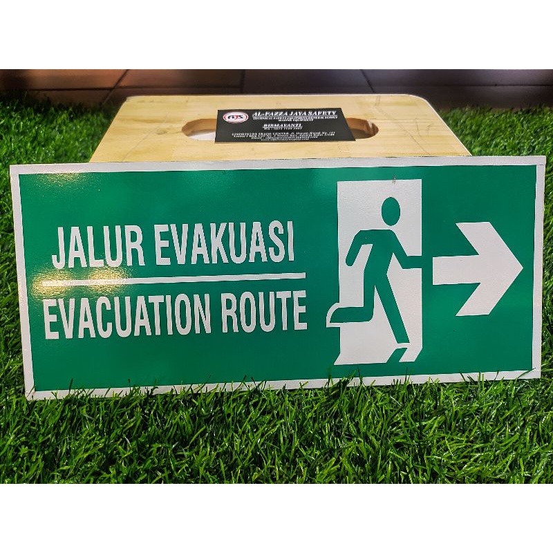 

Rambu Plat Seng Jalur Evakuasi / Sign Rambu Plat 13cmx30cm / Plang Rambu Evacuation Sign
