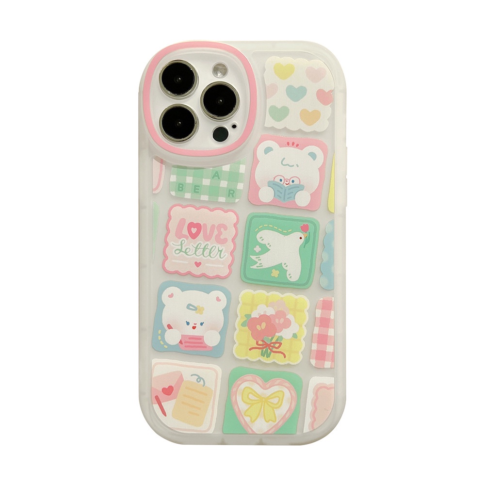 IPHONE Kartun Hewan Lucu Stiker Printed Phone Case Untuk Iphone7 8plus XR XS 11 12 13 14 MINI PRO MAX SE 2020 Lembut Cover Pelindung