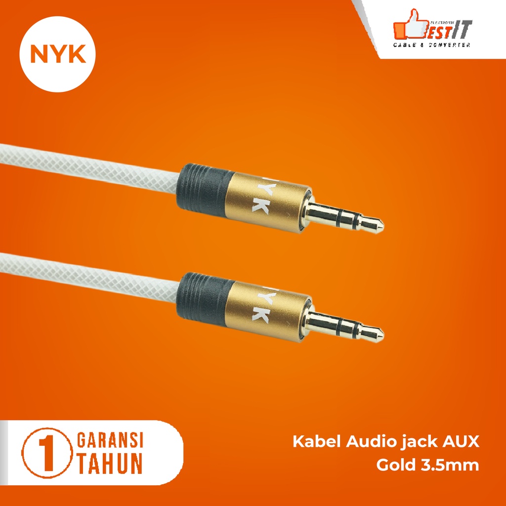 Kabel Audio jack AUX Gold Plated 3.5mm NYK