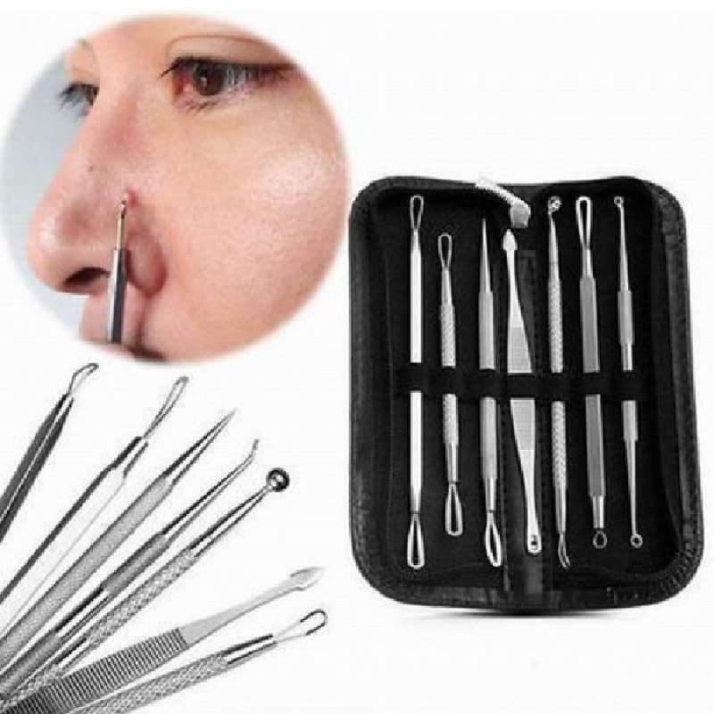 Alat Pencet Komedo / Pinset Pembersih Blackhead / Penjepit Komedo Acne Facial SET ISI 4 F123