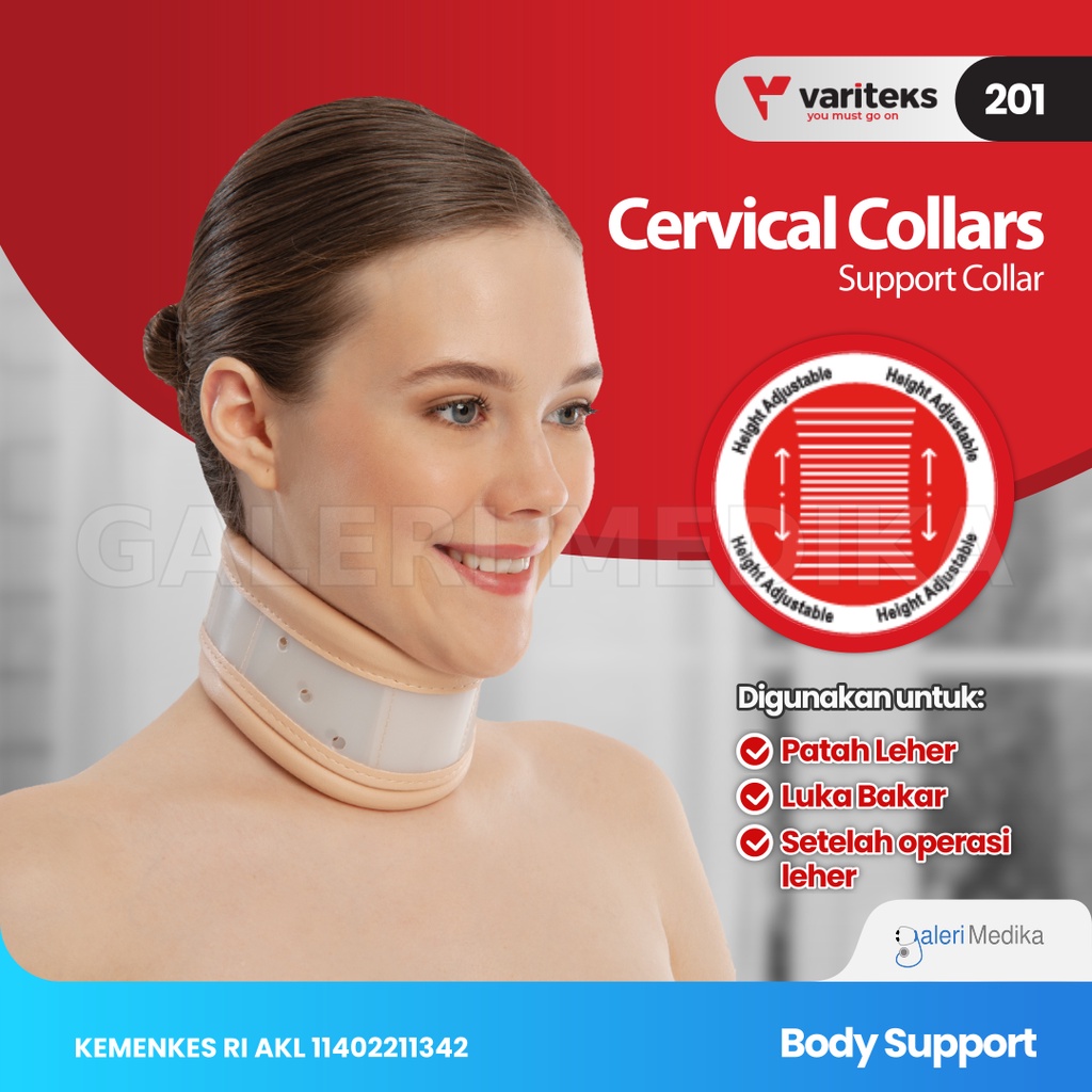 Penyangga Leher Variteks 201 Support Collar (Neck Support) - Untuk Patah Leher, Luka Bakar dan Pasca Operasi