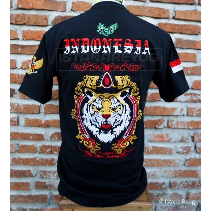 KAOS REOG MACAN MAHKOTA BORDIR ASLI /KAOS BUDAYA REOG PONOROGO / KAOS JAGAD GUMELAR / KAOS BORDIR/ KAOS REOG PONOROGO/ ISTANA REOG