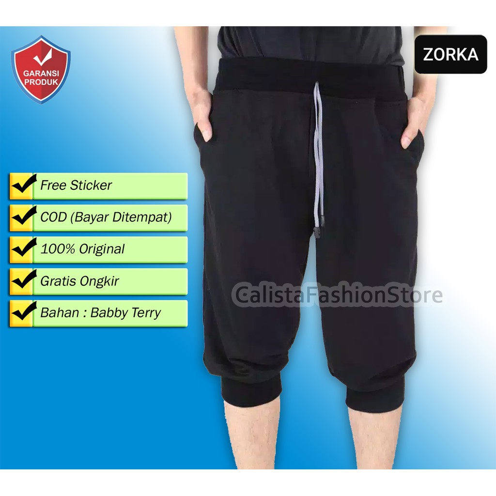 CELANA JOGGER PANTS BABYTERRY 3/4 PENDEK LOGO GYM FITNESS JOGGING OLAHRAGA PRIA WANITA / calistafashionstore