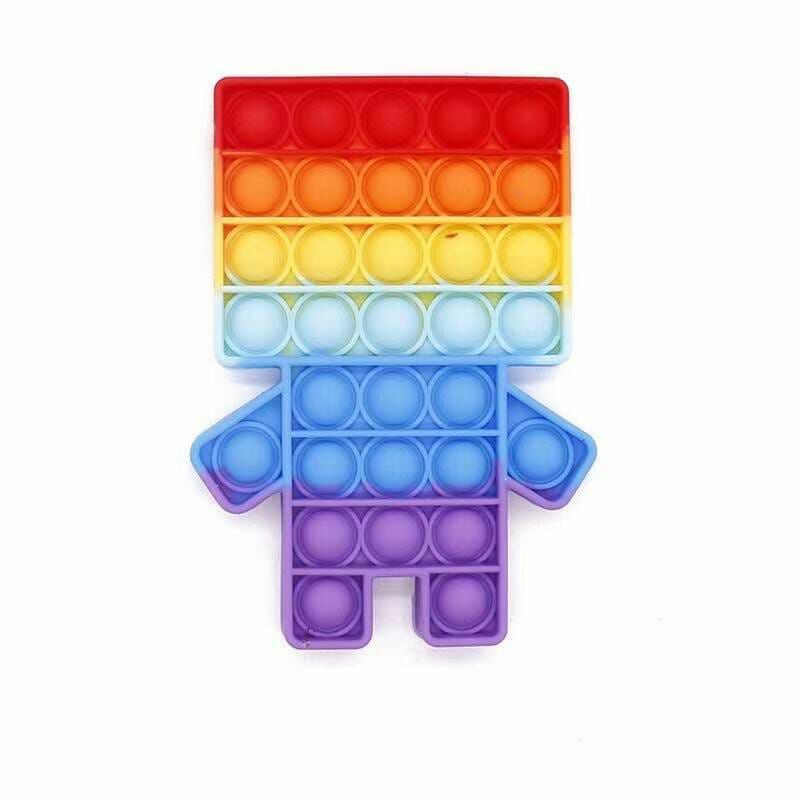 COD TERMURAH-Mainan pop it murah popit Pop Its Square rainbow multicolor Fidget Toys-Robot