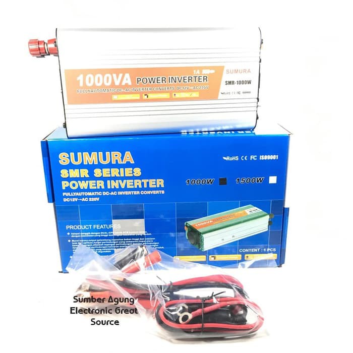 Inverter 1000W Sumura SMR Series DC 12V ke AC 220V Berkualitas