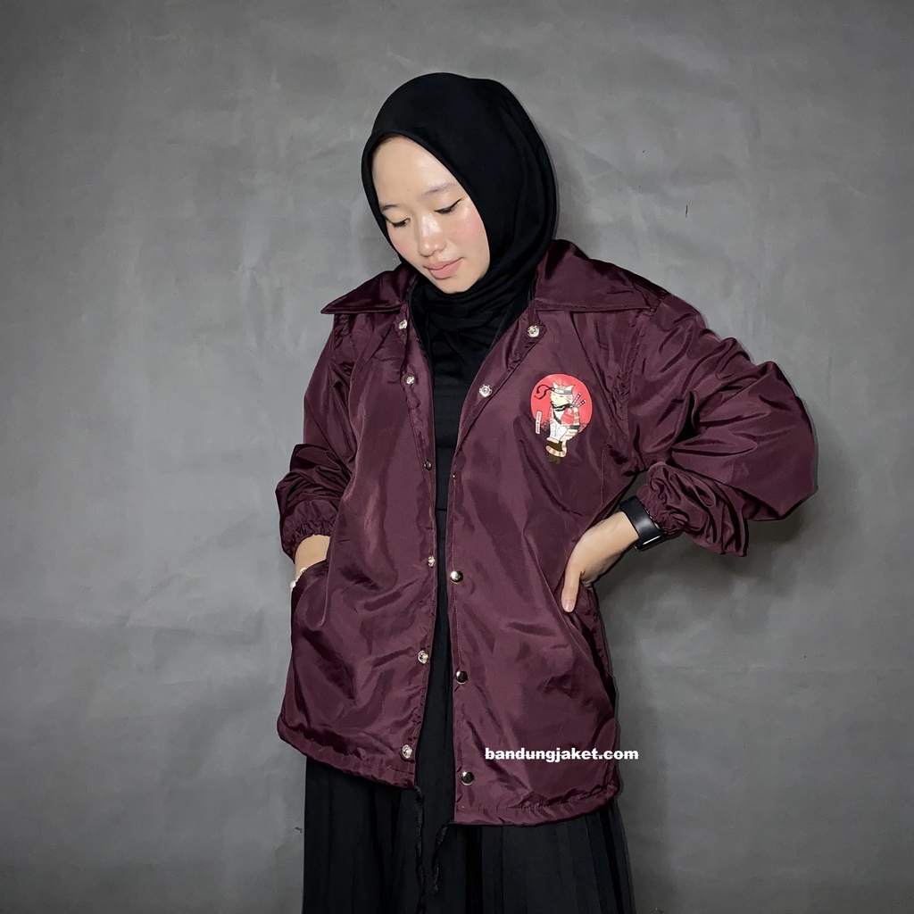 Coach Jacket Cat Warior holyrider Maroon II Jaket Coach model winbacker