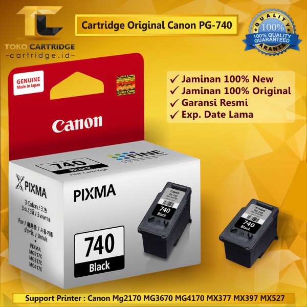 Cartridge Canon PG740 PG 740 PG-740 Black ORIGINAL MX397 MX377 MX477