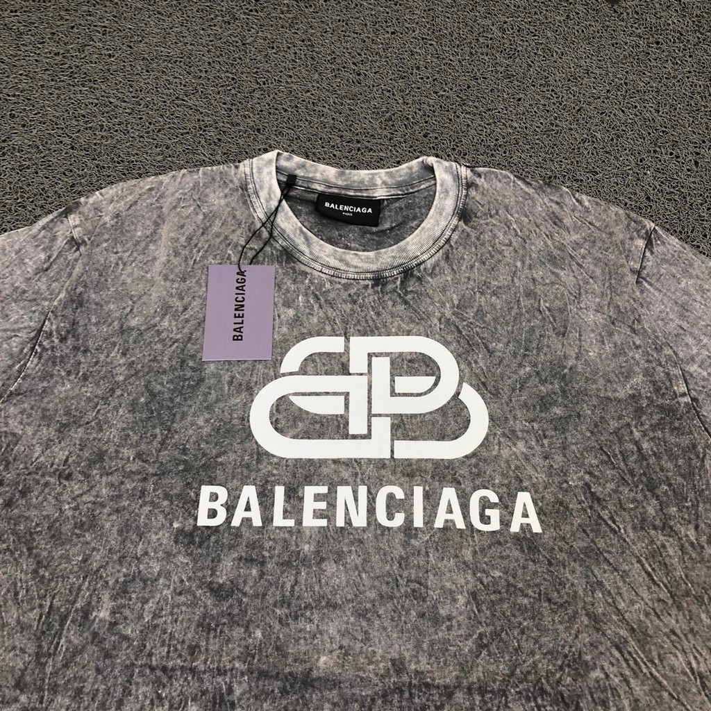 T SHIRT KAOS BALENCIAGA WASHING LOGO ABU ABU AUTHENTIC PREMIUM TERLARIS