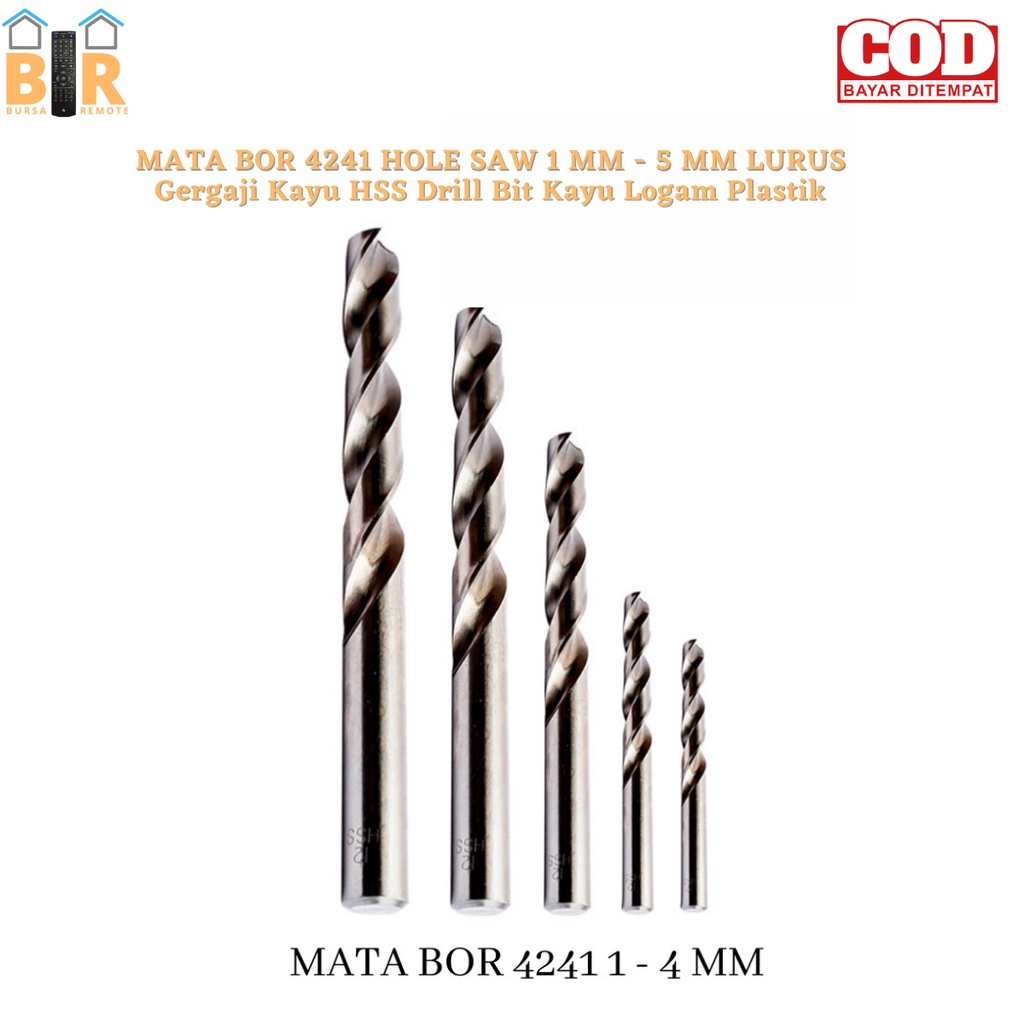 Mata Bor 4241 HOLE SAW 6mm - 12 mm LURUS Gergaji Kayu HSS Drill Bit Kayu Logam Plastik