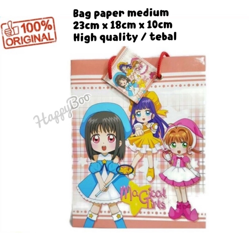 bag paper medium sedang goodie bag kiky magical cardcaptor sakura 23x18x10cm girl tali b sedang