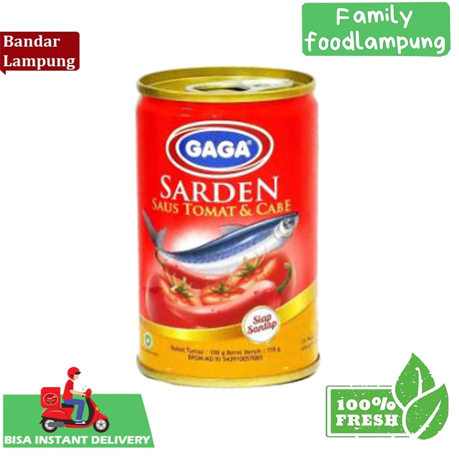 

Gaga Sarden Saus Tomat Cabai 155 gr Family Food Lampung