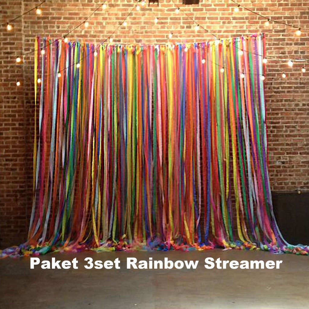 

Balonasia [PAKET 3set] Streamer Kertas Krep Rainbow