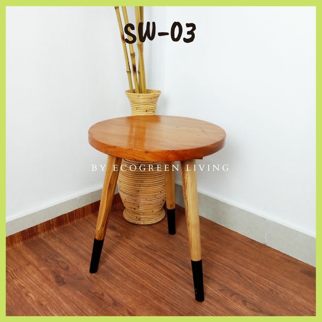 MEJA TERAS / MEJA KAYU RUSTIC / MEJA KAYU AESTHETIC / WOODEN  STOOL / STOOL KAYU