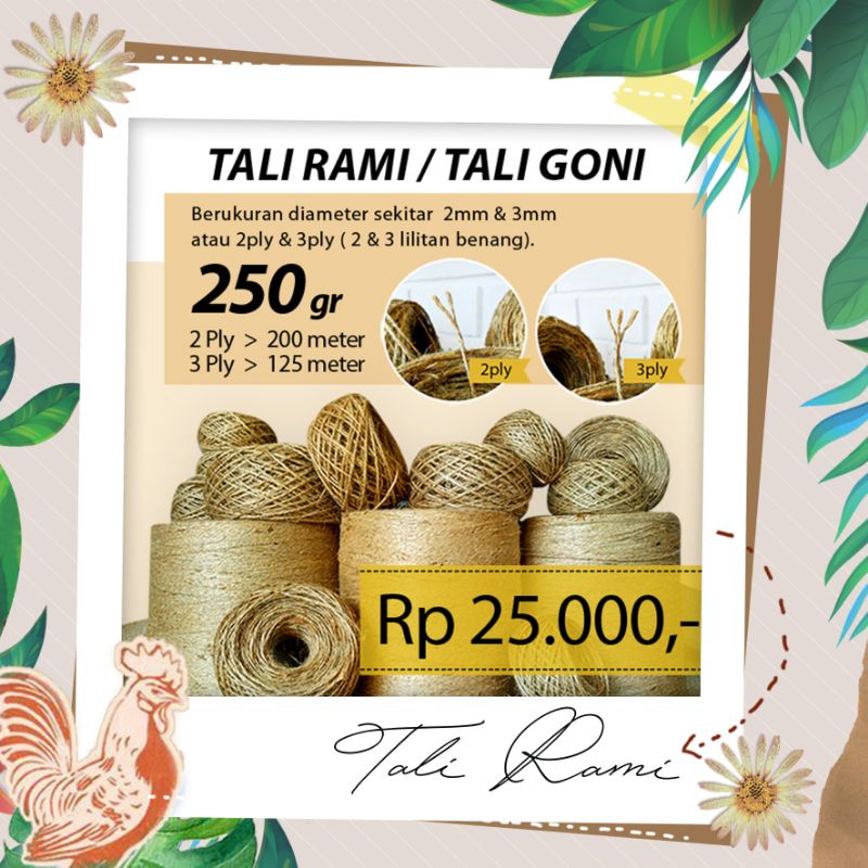 Tali Rami Goni 2ply 200m / 3ply 125m berat 250gr