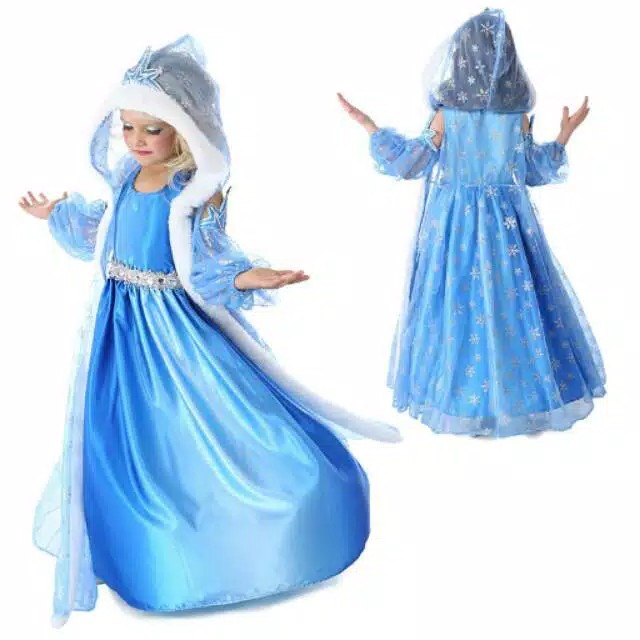 TBI Kostum Frozen 3 in 1 Gaun Beku Elsa Anna Disney Dress Princess Cosplay