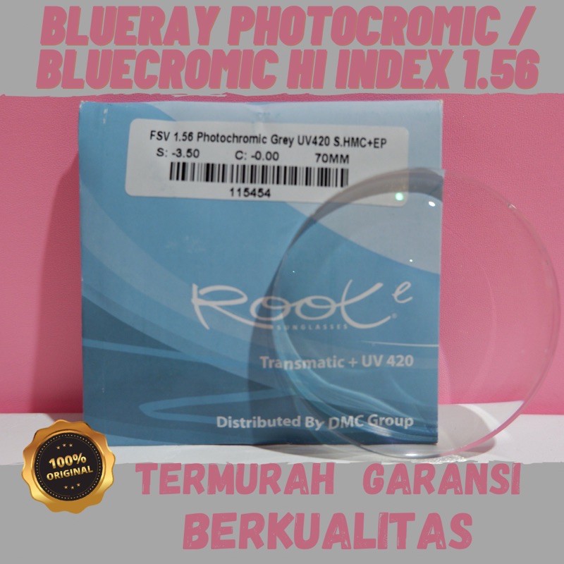 Lensa Kacamata Anti Radiasi Blueray Photochromic / Bluecromic HI Index 1.56