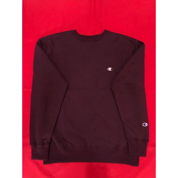 100% ORIGINAL CREWNECK CHAMPION BASIC LOGO MAROON