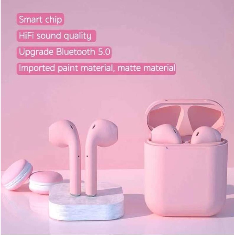 Mini portabelWarna Baru i12 Earbud Kontrol Sentuh Nirkabel TWS Headset Bluetooth 5.0 Headset Stereo Olahraga