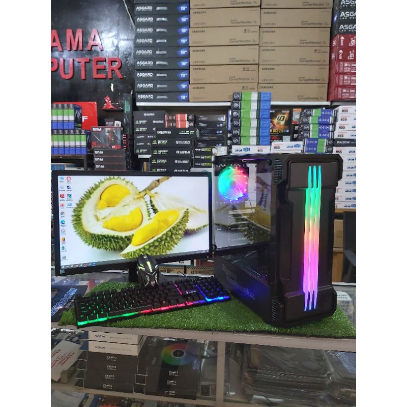 pc intel core i7 ram 16 gb ssd 120 gb vga 2 gb monitor 22 in full set garansi 1 tahun