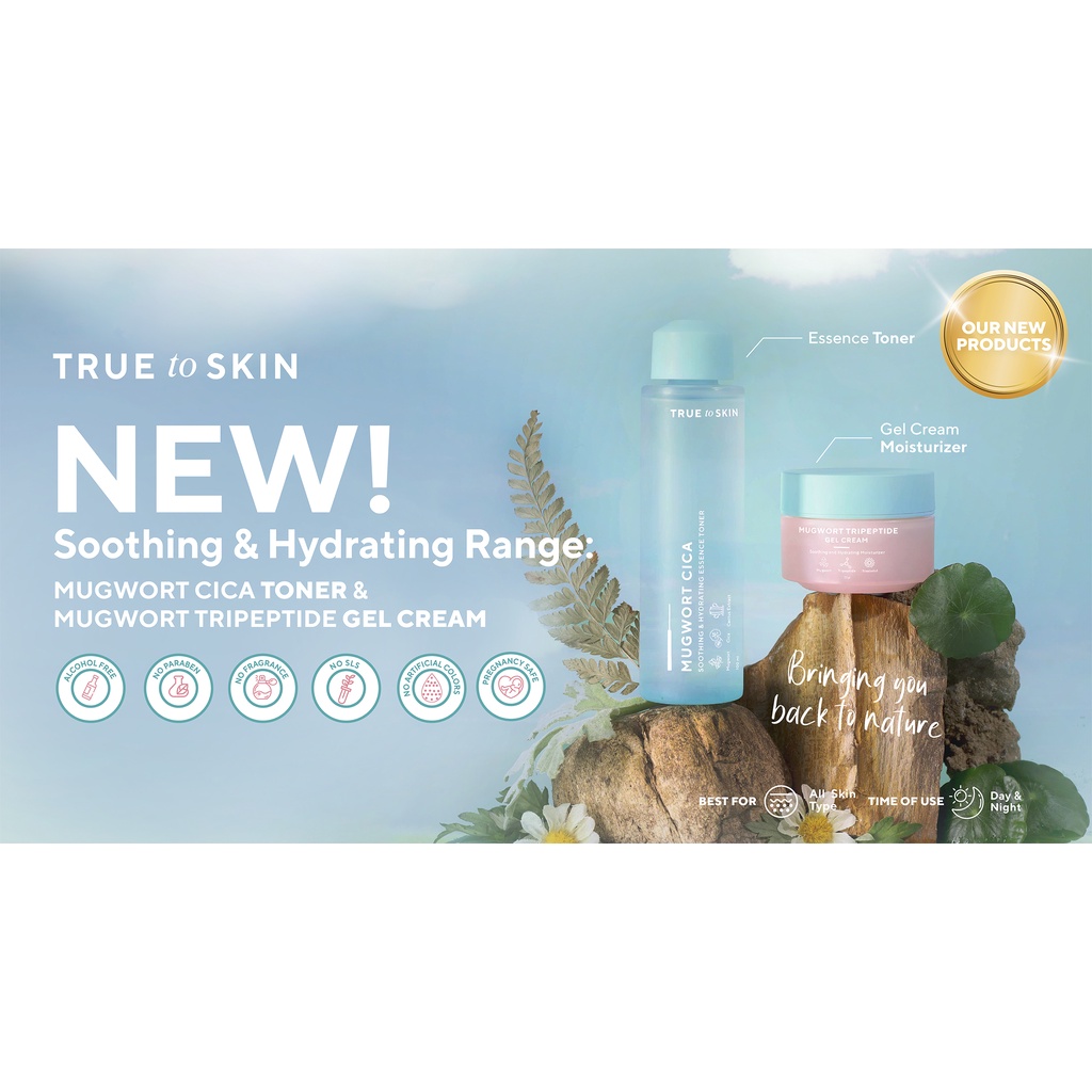 True to Skin - Mugwort Series (Cica Essence Toner/ Tripeptide Moisturizer Gel Cream)