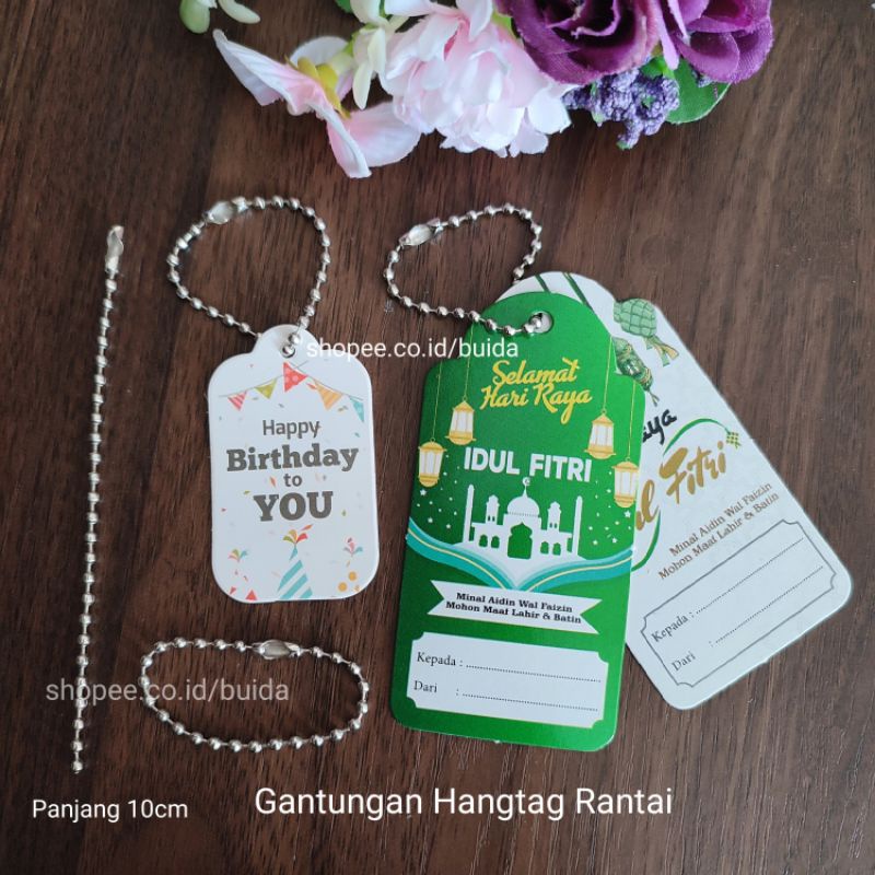 Gantungan Hangtag Rantai Tali Hang Tag Hiasan Kunci Gunting Kuku Parcel Hampers Hantaran Bingkisan Rantai hangtag biji lada guntingan kuku hiasan dekorasi hampers parcel warna sold silver merah kuning hijau pink ungu orange