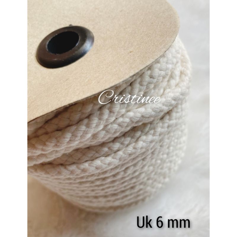 Tali tambang katun uk 6 mm ( 1 roll)