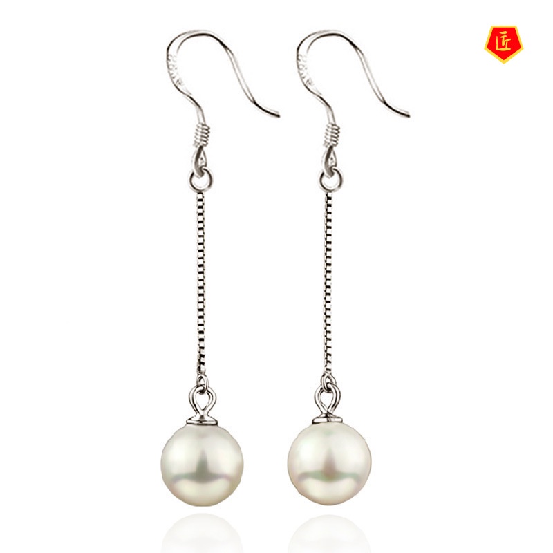 [Ready Stock]Women's Long Pearl Earrings