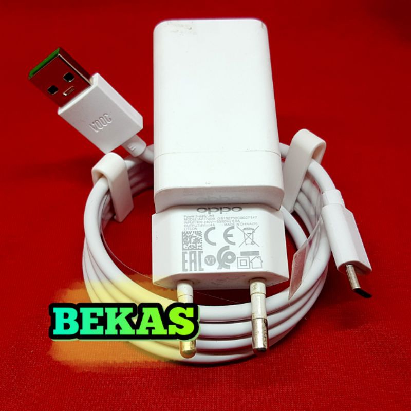 Charger Oppo VOOC 4A Reno3 A79 K3 FindX Reno2 Reno2F A91 USB Type C Original bawaan Ori Copotan