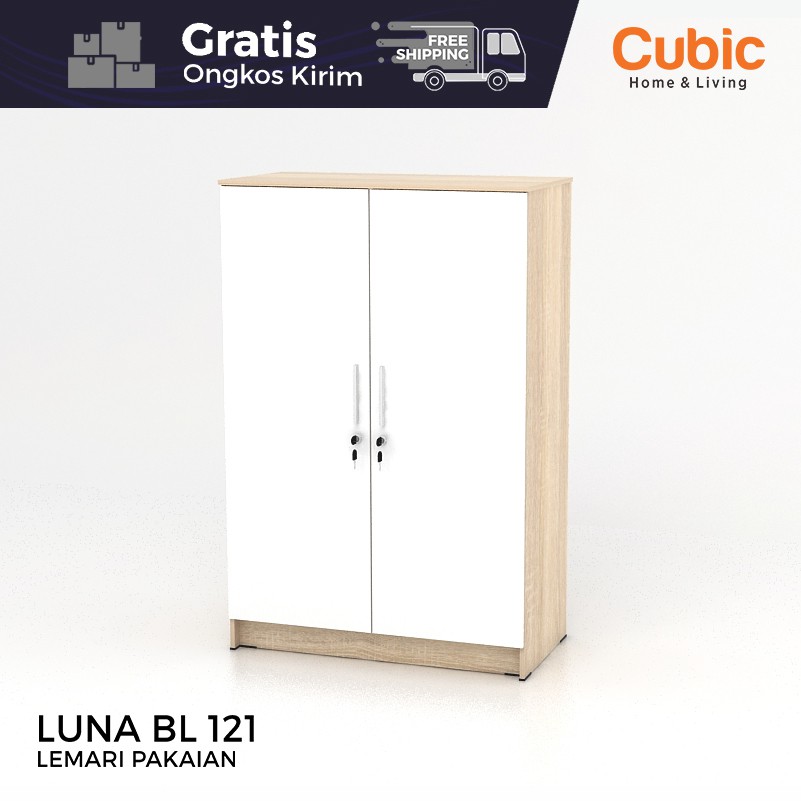 Cubic Lemari Kecil Minimalis Almari Pakaian 2 Pintu Luna Bl 121 Shopee Indonesia