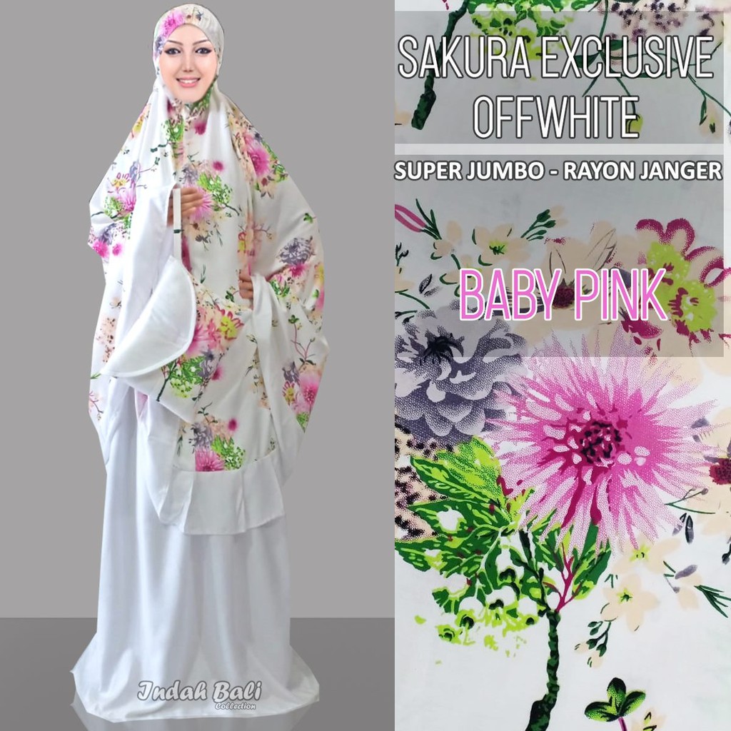 PROMO Mukena Bali Sakura Exlusive Off White