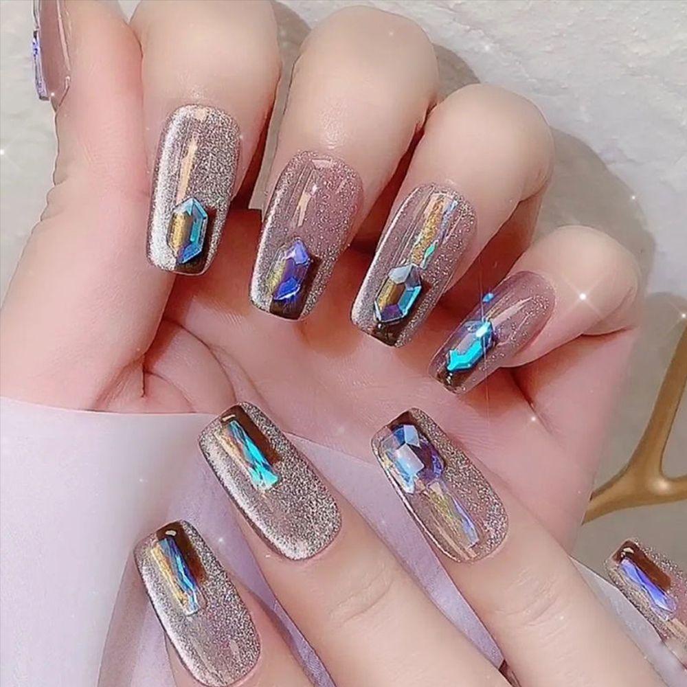 AUGUSTINA Agustina Nail Art Rhinestones Gadis Shiny DIY Bahan Symphony Nail Salon Manicure Aksesoris Dekorasi Kuku