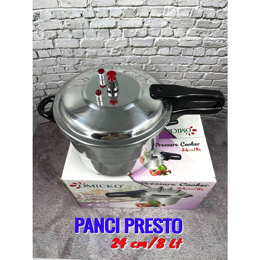 PANCI PRESTO OMICKO 24 CM/ 8 LITER PRESSURE COOKER PANCI PELUNAK TULANG BANDENG