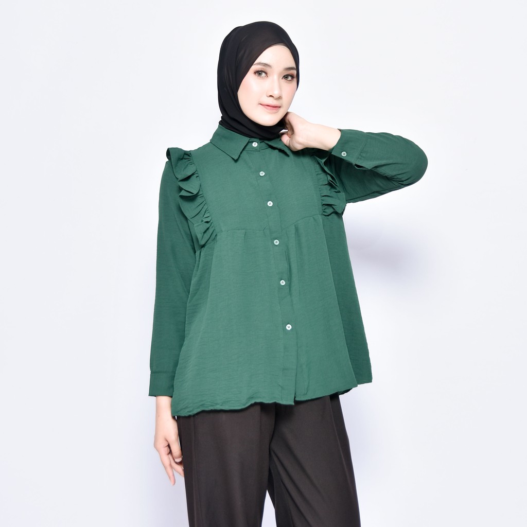 KEMEJA BLOUSE REMPEL LOLA SWAL KRINKLE SHIRT PREMIUM SHIRT B387