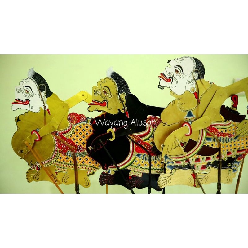 Wayang kulit Semar Alusan kulit kerbau ukuran standar dalang