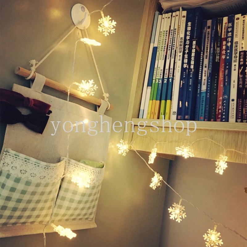 Lampu String LED 2 / 3M Bentuk Snowflake Untuk Dekorasi Pohon Natal