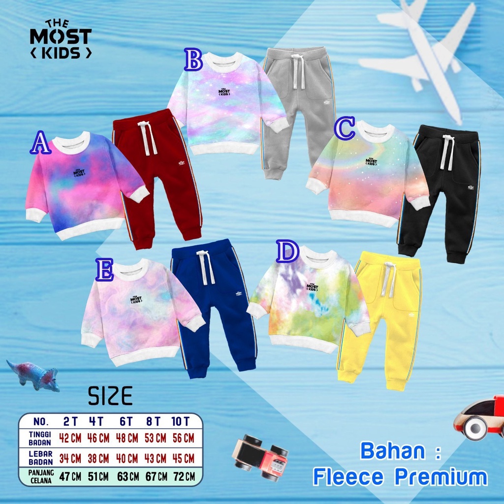 SETELAN TIE DYE UNTUK ANAK USIA 2-10 TAHUN