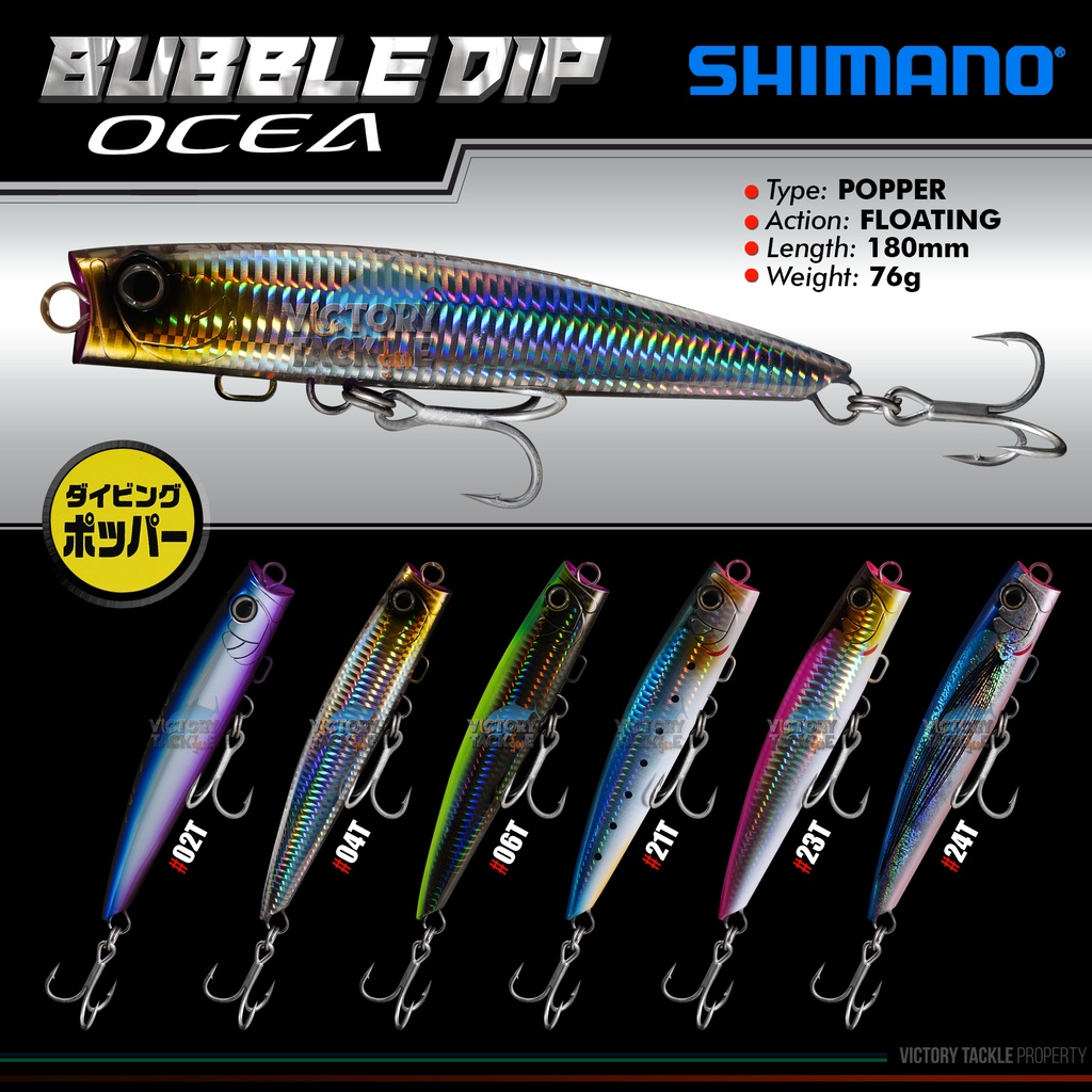 POPPER SHIMANO OCEA BUBBLE DIP ARC OP-118R 180 MM 76 GRAM | UMPAN PANCING