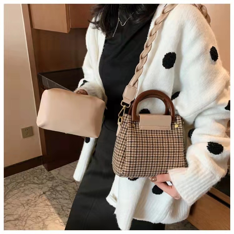 JK 906 1KG MUAT 2PCS TAS SELEMPANG WANITA IMPORT MOTIF HOUNDSTOOTH TALI JALIN SET 2 IN 1 FASHION IMPORT U4359 C8771 T943 Y1944 E6456