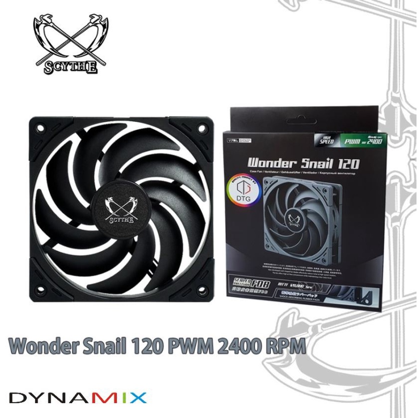 Fan Scythe Wonder Snail 120 PWM 2400 RPM Static Pressure - 12cm 120mm GARANSI RESMI