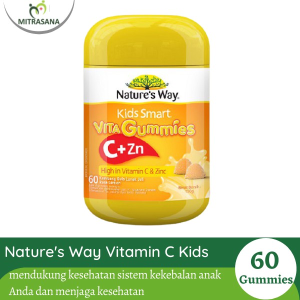 Natures Way Kids Smart VitaGummies Vitamin C + Zinc 60 Gummies