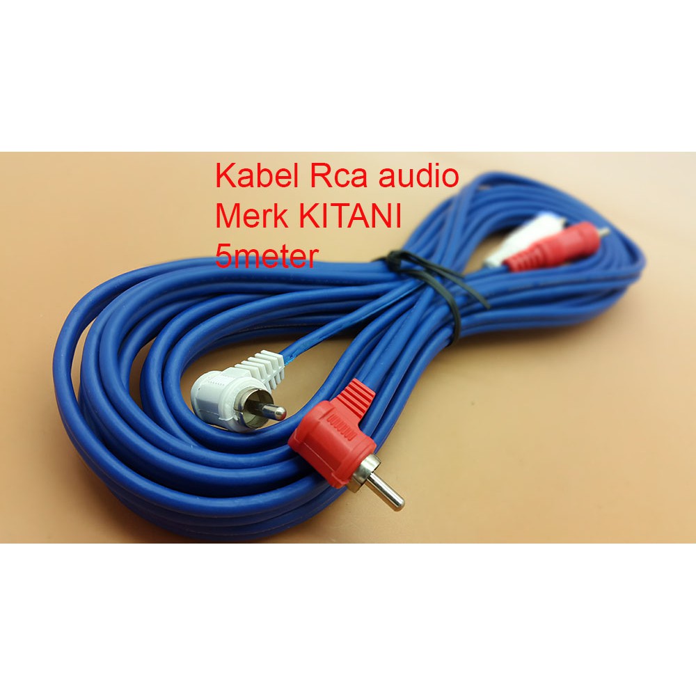 Kabel AUDIO RCA 2 K 2 Male Merk KITANI ( Cable RCA ) Panjang 5m