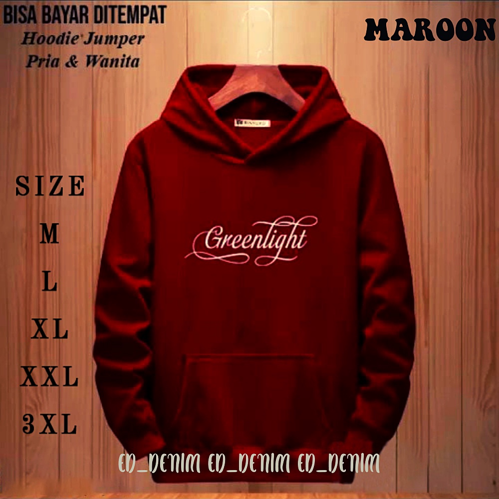 Greenlight Hoddie Oversize Pria / Switer Hoodie Pria / Hoodie Jumbo Size M L XL XXL 3XL / Sweter Cowok Distro