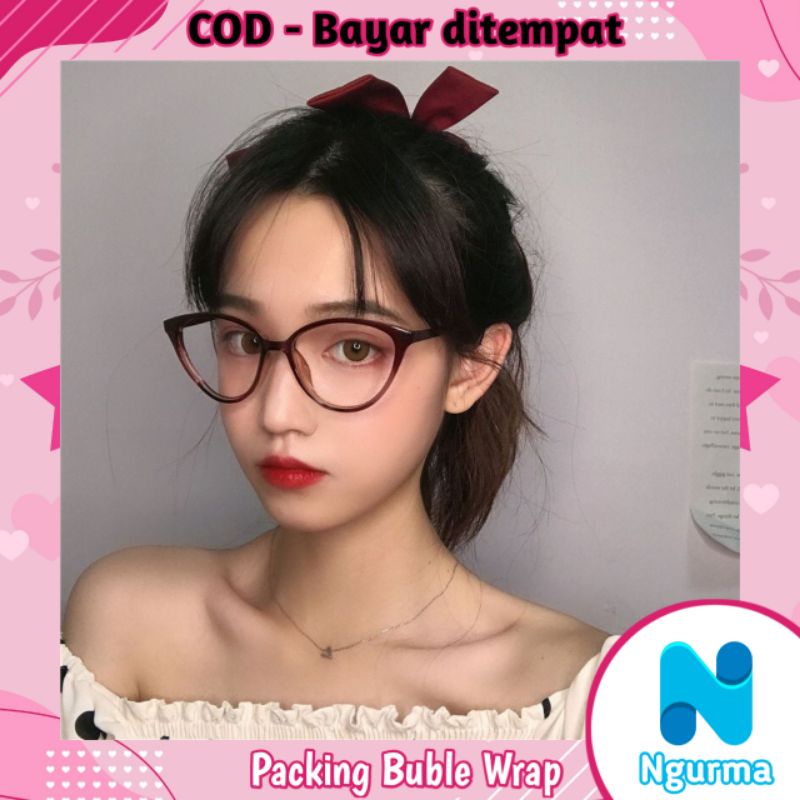 Kacamata Cat Eye anti radiasi Wanita Korea fashion import-2