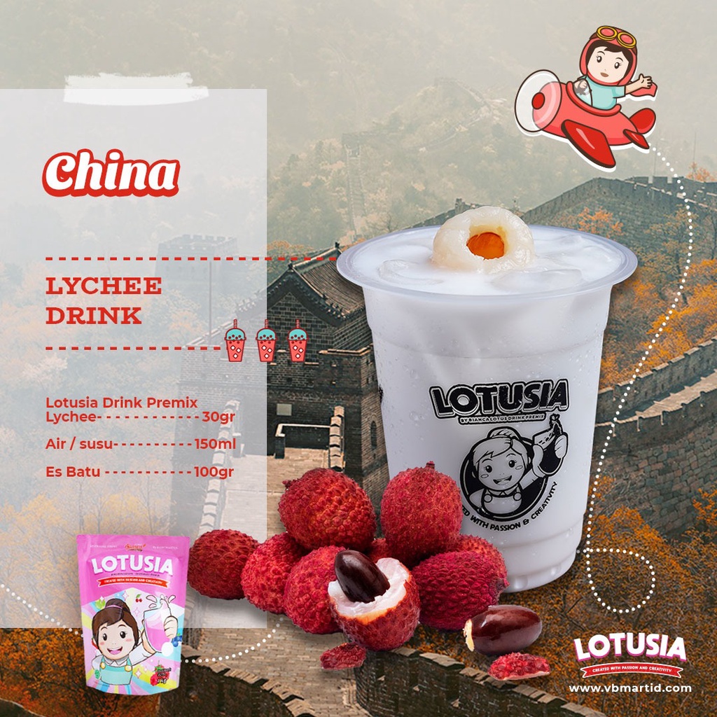 30gr Lotusia LYCHEE Drink Premix (TRIAL PACKAGE)