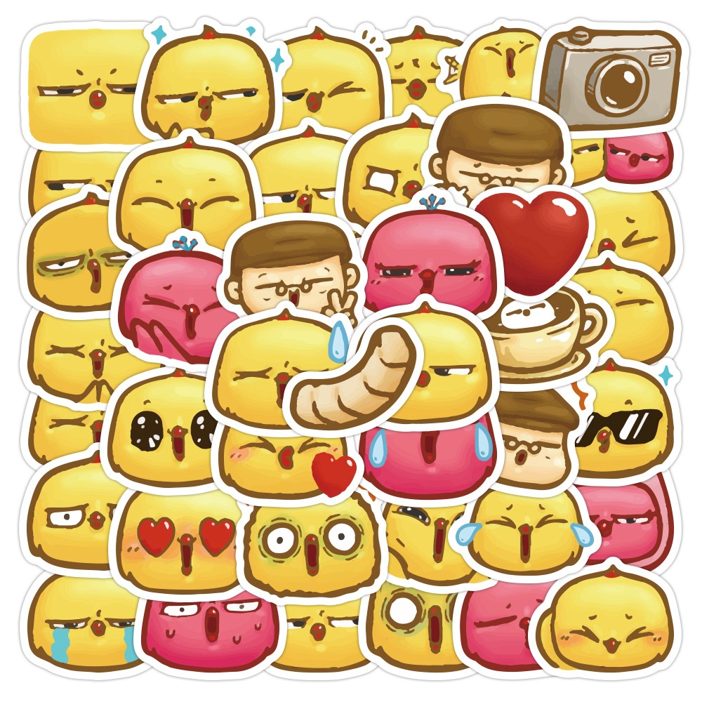 40 buah bayi ayam lucu stiker kartun burung stiker bagasi vacuum cup ponsel case tangan Buku stiker