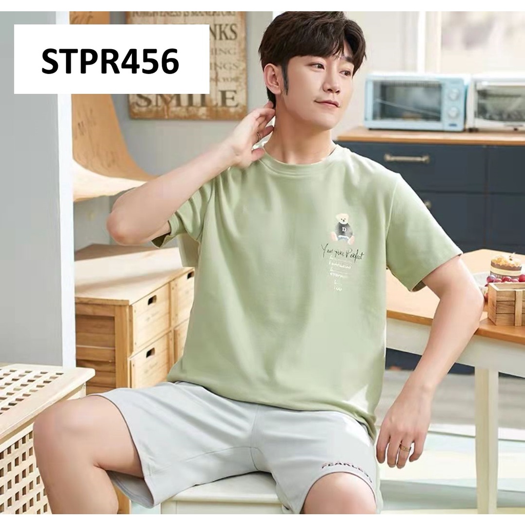 Baju Tidur Pria Lengan Pendek Celana Pendek - Monogram Series